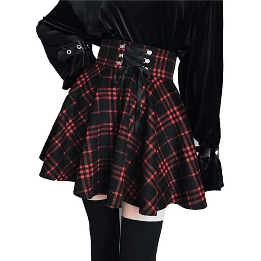 💋RESERVED:  WOMEN'S HIGH WAISTED PLAID PLEATED MINISKIRT!!!